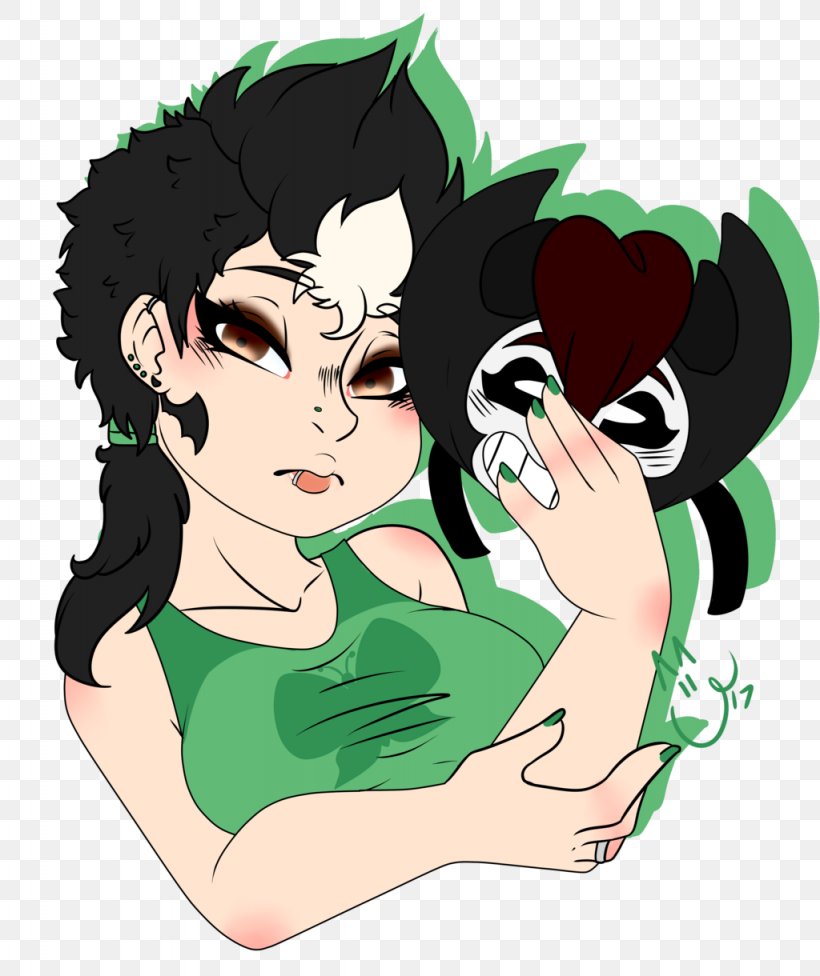 Black Hair Homo Sapiens Green Brown Hair, PNG, 1024x1220px, Watercolor, Cartoon, Flower, Frame, Heart Download Free