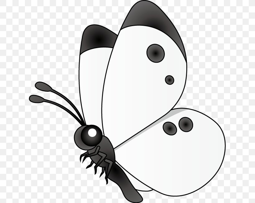 Butterfly Pieris Rapae Insect Black And White Clip Art, PNG, 633x654px, Butterfly, Black, Black And White, Fictional Character, Insect Download Free