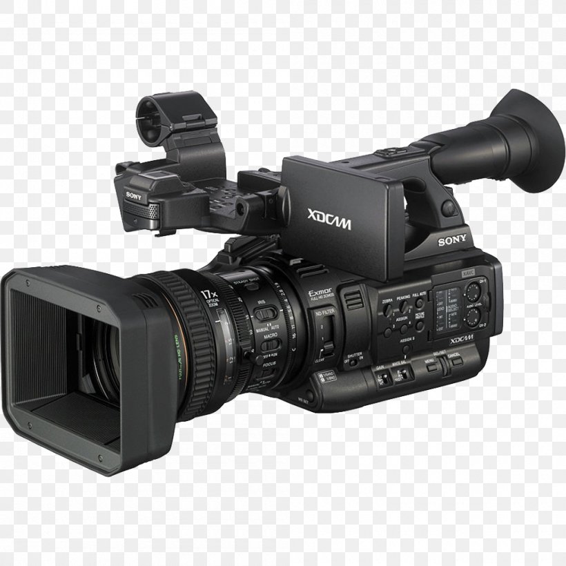 XDCAM Video Cameras XAVC Exmor 1080p, PNG, 1000x1000px, Xdcam, Active Pixel Sensor, Camera, Camera Accessory, Camera Lens Download Free