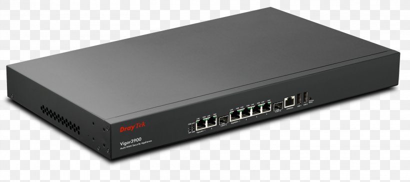 DrayTek Virtual Private Network Router Gigabit Ethernet Wide Area Network, PNG, 3016x1340px, Draytek, Bandwidth, Computer Network, Computer Networking, Electronic Device Download Free