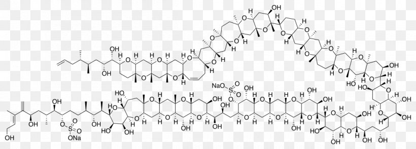 Maitotoxin Organic Chemistry Molecule Chemical Compound, PNG, 1200x431px, Maitotoxin, Area, Atom, Auto Part, Black Download Free