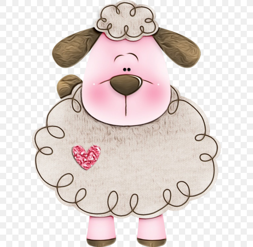Cartoon Pink Sheep Sheep Livestock, PNG, 613x800px, Watercolor, Cartoon, Livestock, Paint, Pink Download Free