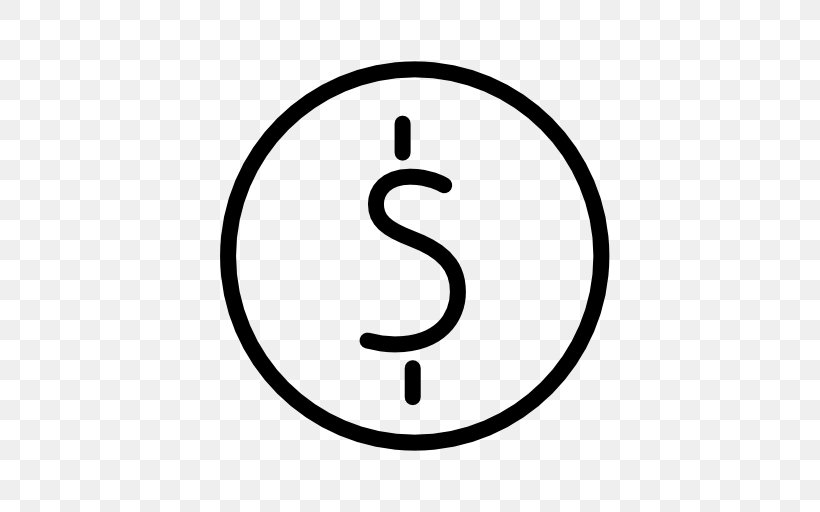 Dollar Sign, PNG, 512x512px, Dollar Sign, Area, Black And White, Coin, Currency Download Free