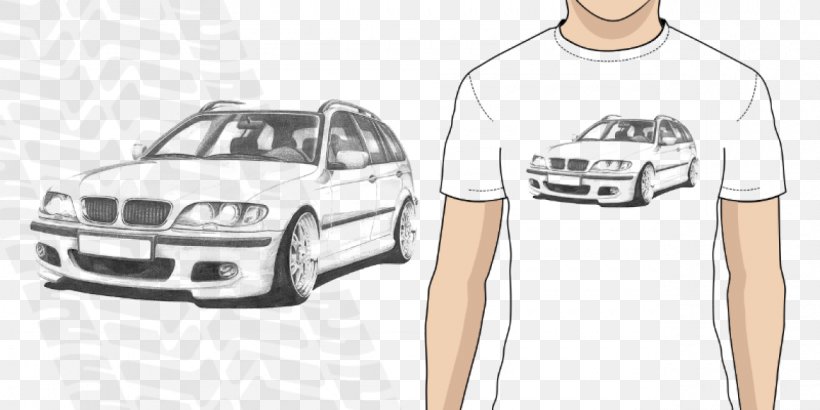 T-shirt BMW 3 Series (E46) Car Bumper, PNG, 1280x640px, Tshirt, Automotive Design, Automotive Exterior, Black And White, Bmw Download Free