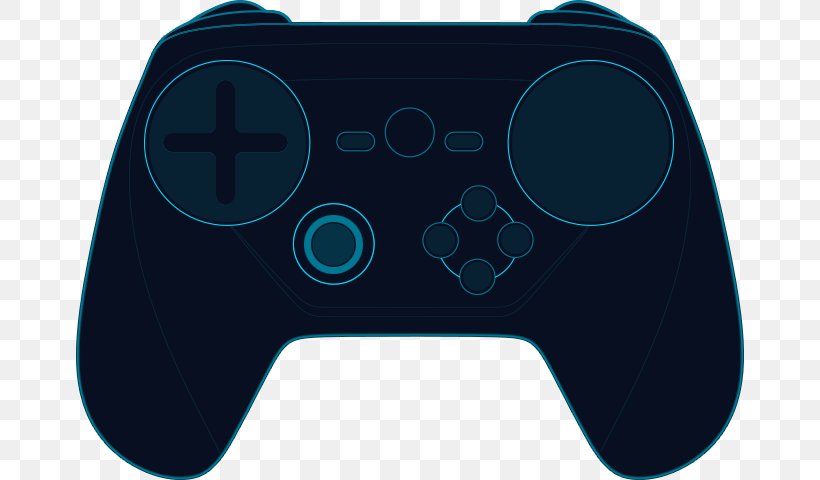 Game Controllers Steam Controller Steam Machine Steam Link, PNG, 668x480px, Game Controllers, All Xbox Accessory, Black, Blue, Electric Blue Download Free