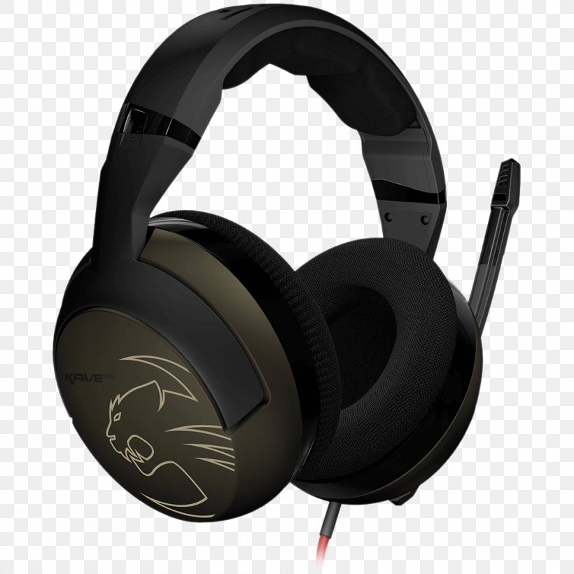 Headphones Roccat Microphone Audio Surround Sound, PNG, 1000x1000px, 51 Surround Sound, Headphones, Audio, Audio Equipment, Computer Download Free