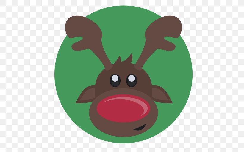 Rudolph Reindeer Christmas Clip Art, PNG, 512x512px, Rudolph, Antler, Cartoon, Christmas, Deer Download Free