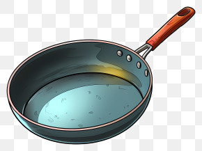 Cooking Frypan - Frying Pan Illustration With Wooden Handle PNG