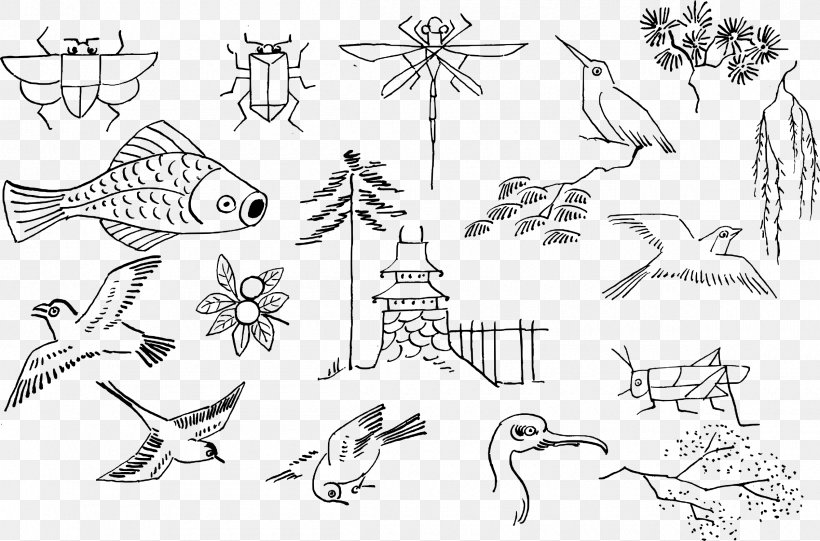 Line Art Cartoon Sketch, PNG, 2400x1584px, Line Art, Area, Art, Artwork, Beak Download Free