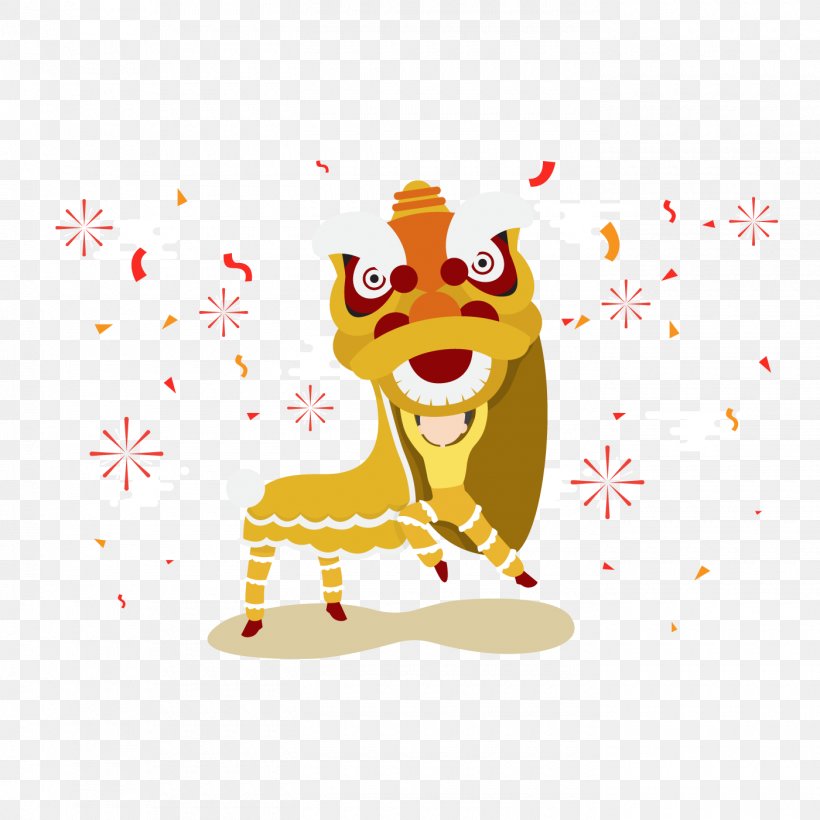 Lion Dance Vector Graphics Illustration, PNG, 1400x1400px, Lion, Art, Carnivoran, Cartoon, Chinese New Year Download Free
