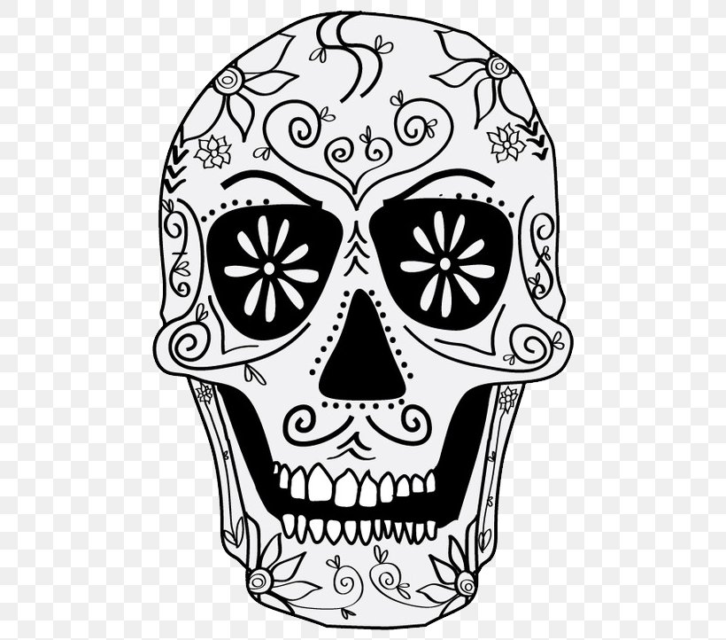 Calavera Day Of The Dead Calaca Coloring Book Death, PNG, 500x722px, Calavera, Art, Black And White, Bone, Calaca Download Free