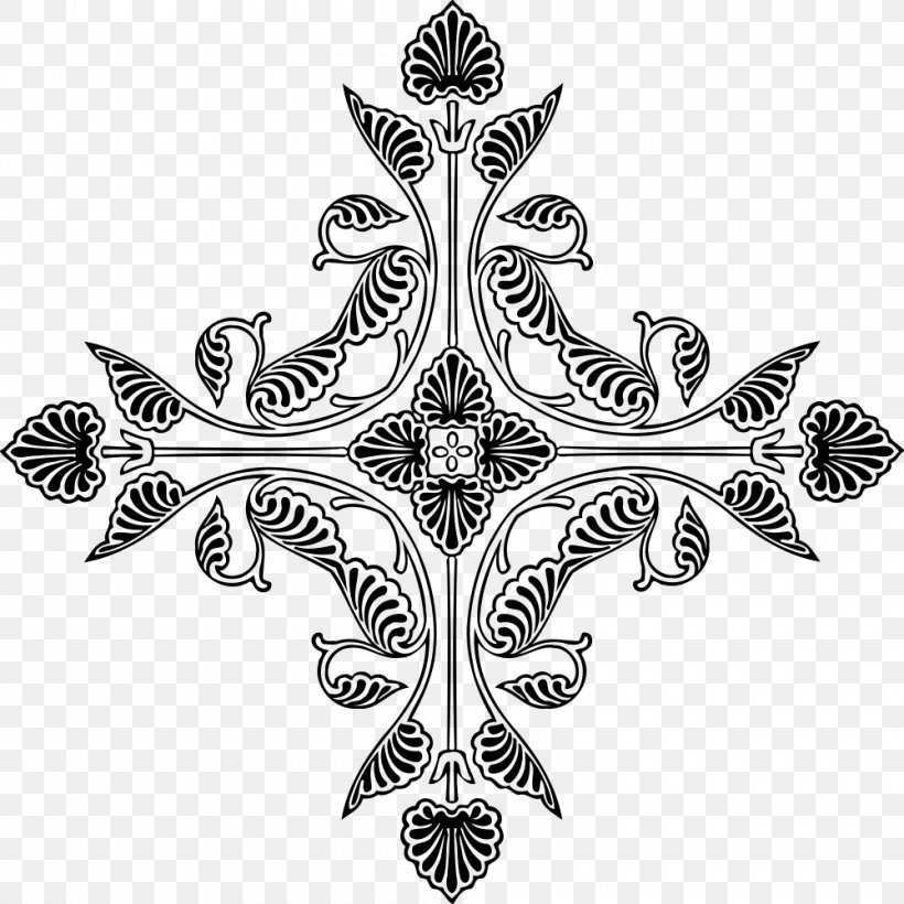 Symmetry Clip Art, PNG, 1000x1000px, Symmetry, Black And White, Color, Cross, Leaf Download Free