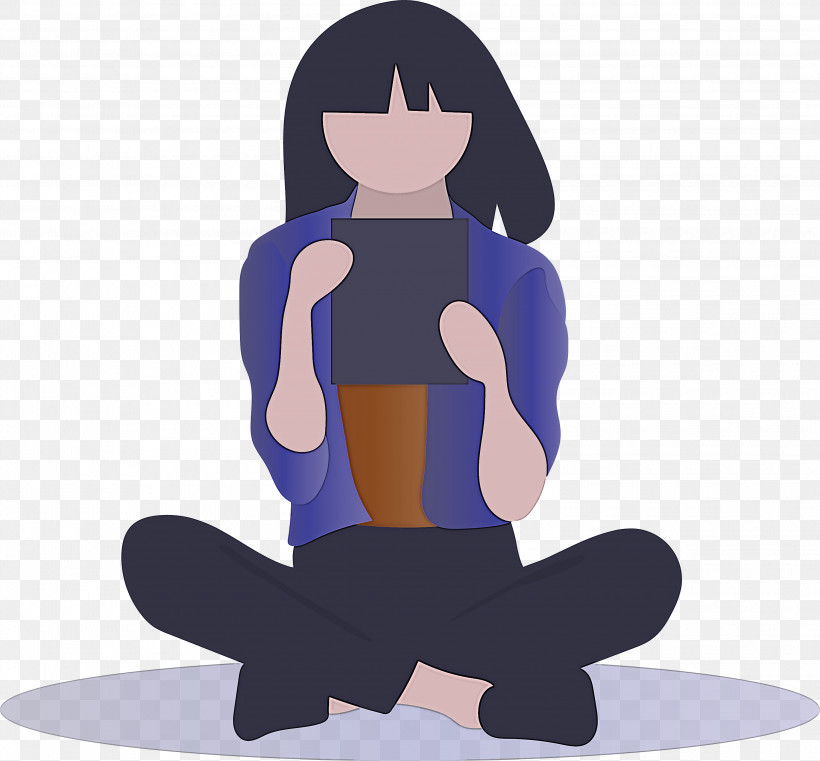 Reading Girl, PNG, 3000x2785px, Reading Girl, Animation, Kneeling, Meditation, Physical Fitness Download Free