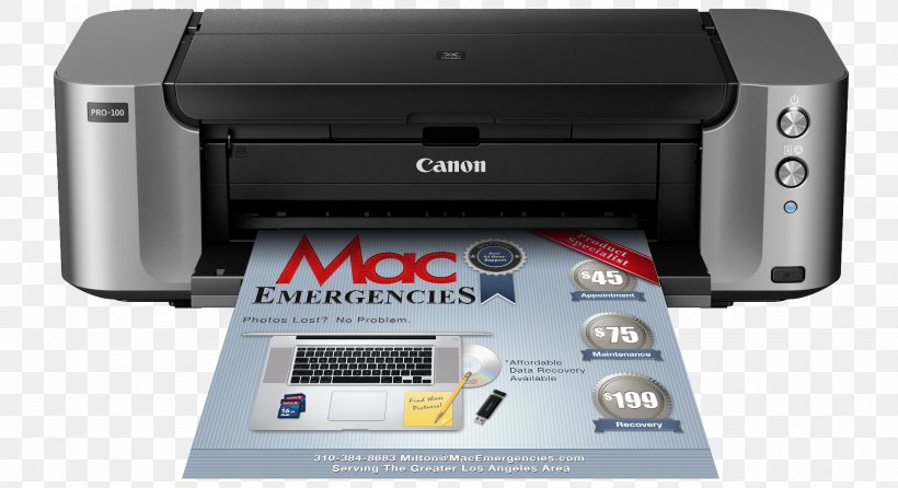 Canon PIXMA PRO-100 Inkjet Printing Printer Photographic Printing, PNG, 1920x1046px, Inkjet Printing, Canon, Color, Electronic Device, Electronics Download Free