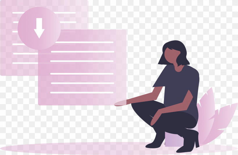 Download Files, PNG, 3000x1963px, Download Files, Pink, Reading, Silhouette, Sitting Download Free
