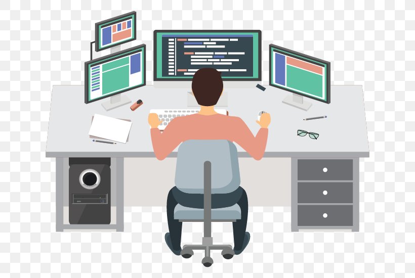 Network Cartoon, PNG, 750x550px, Software Developer, Animation, Cartoon, Computer Desk, Computer Monitor Accessory Download Free