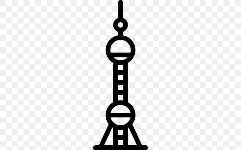Oriental Pearl Tower Shanghai Tower Clip Art, PNG, 512x512px, Oriental Pearl Tower, Area, Black And White, Body Jewelry, Building Download Free
