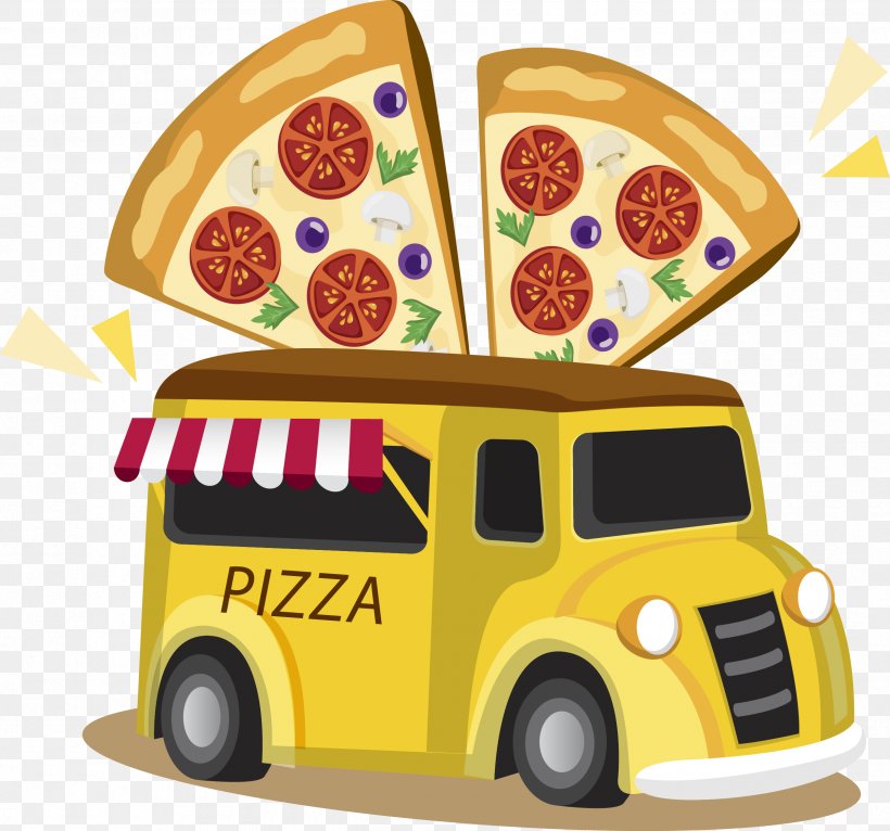Pizza Take-out Car, PNG, 2525x2360px, Pizza, Automotive Design, Car, Fast Food, Food Download Free