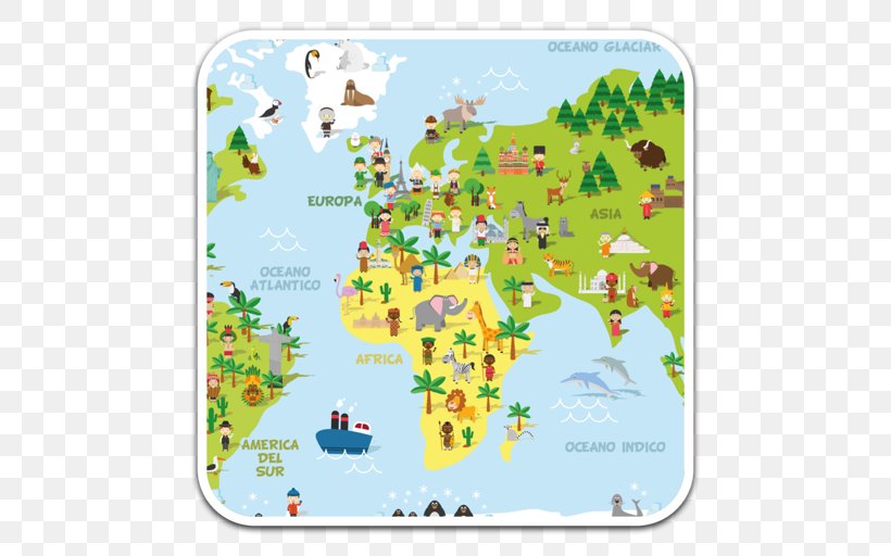 World Map Illustration Poster, PNG, 512x512px, World, Animal, Child, Continent, Electronic Device Download Free