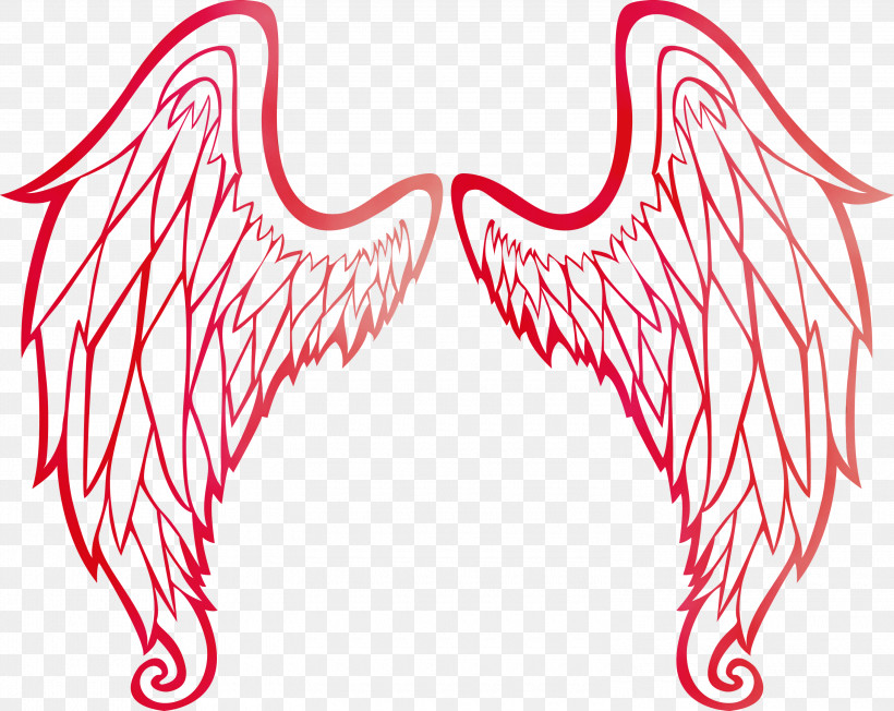 Wing Red Line Font Line Art, PNG, 3000x2387px, Wings, Angle Wings, Bird Wings, Line, Line Art Download Free