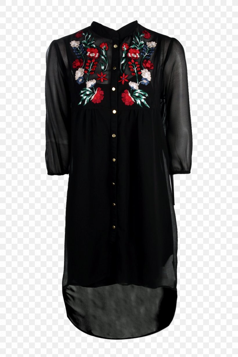 Blouse Dress Sleeve Embroidery Shirt, PNG, 1000x1500px, Blouse, Black, Button, Chiffon, Clothing Download Free