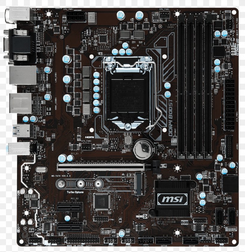 Motherboard MSI H270 GAMING PRO CARBON LGA 1151 MSI B250M PRO-VDH, PNG, 2904x2988px, Motherboard, Atx, Chipset, Computer, Computer Accessory Download Free