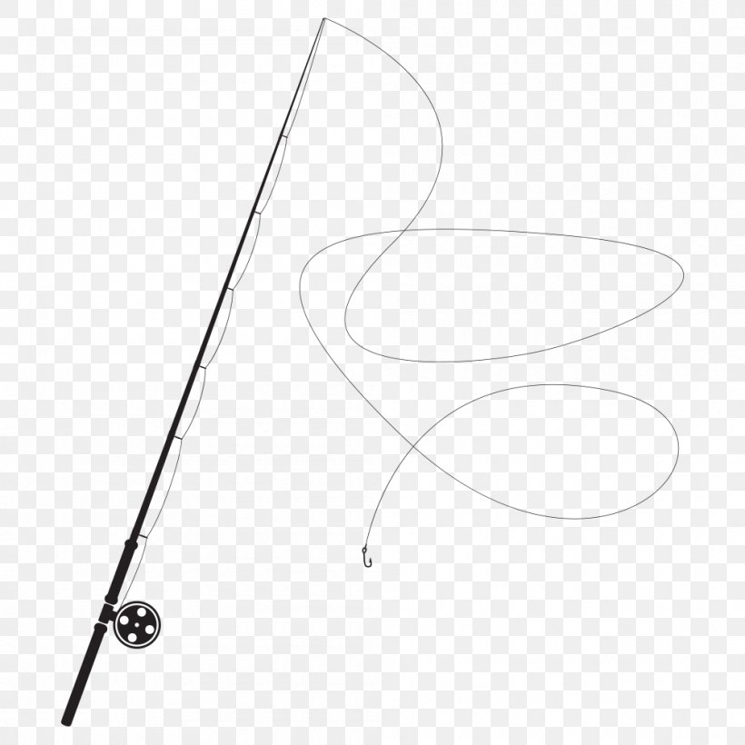 Fishing Rod Fishing Line Fishing Tackle Fishing Float, PNG, 1000x1000px, Fishing Rod, Area, Black, Black And White, Fish Hook Download Free