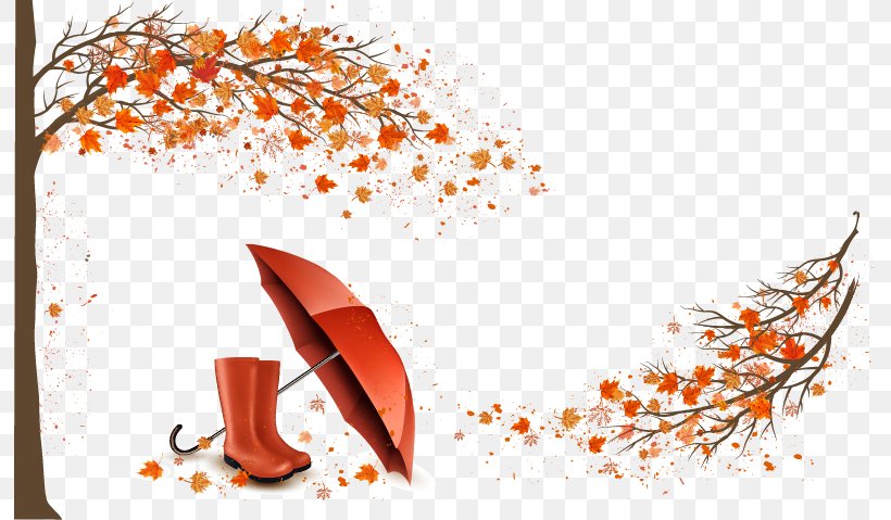 Autumn Umbrella Royalty-free Illustration, PNG, 793x479px, Autumn, Boot, Brand, Cartoon, Leaf Download Free
