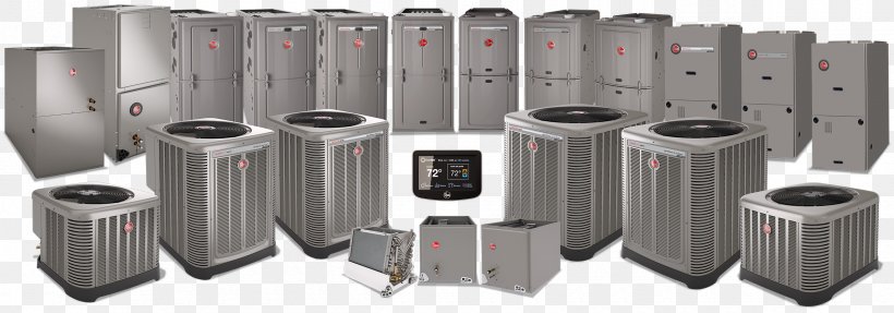 Furnace HVAC Air Conditioning Central Heating Rheem, PNG, 2400x842px, Furnace, Air Conditioning, Central Heating, Cylinder, Daikin Download Free