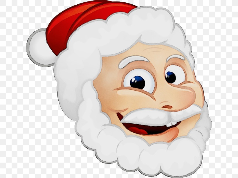 Santa Claus, PNG, 640x613px, Watercolor, Cartoon, Cheek, Face, Head Download Free