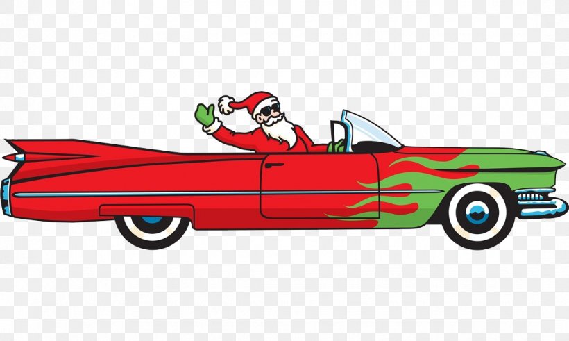 Car Santa Claus Illustration, PNG, 1079x647px, Car, Automotive Design, Brand, Cadillac, Cartoon Download Free