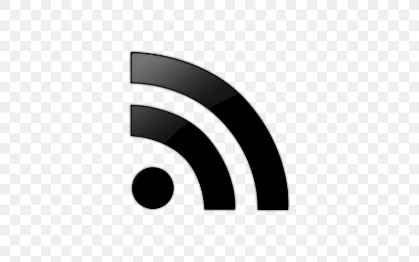RSS, PNG, 512x512px, Rss, Black And White, Brand, Computer Software, Directory Download Free