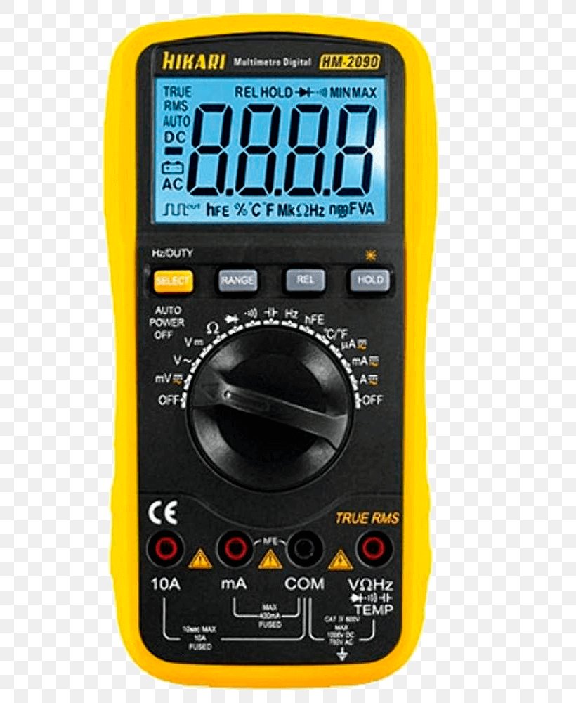 Multimeter True RMS Converter Measurement Category Electronics Liquid-crystal Display, PNG, 784x1000px, Multimeter, Backlight, Capacitance Meter, Digital Data, Direct Current Download Free