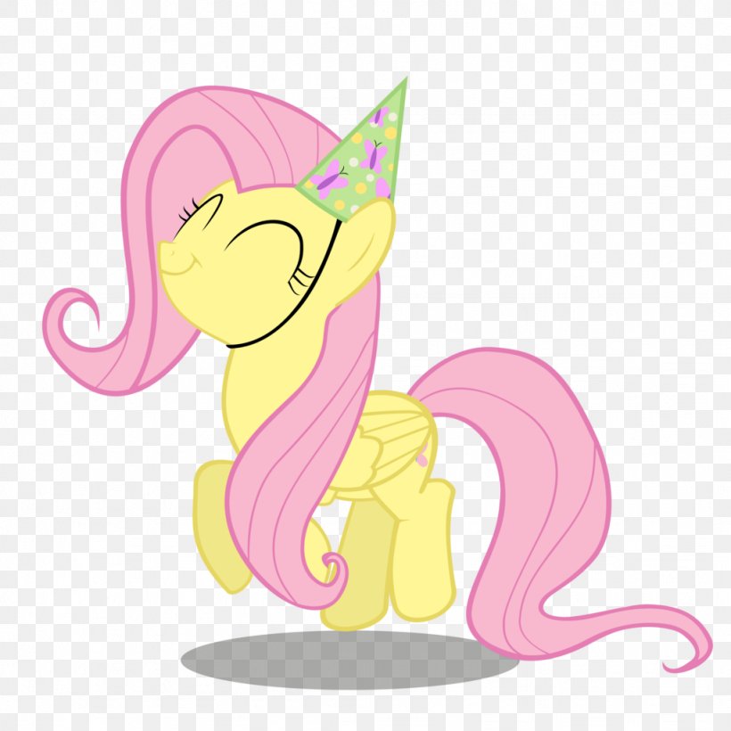 Fluttershy Party Hat Pinkie Pie Birthday, PNG, 1024x1024px, Fluttershy, Animal Figure, Art, Birthday, Cartoon Download Free