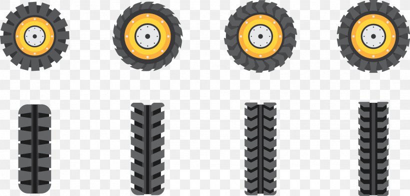 Tire Car Tractor Wheel, PNG, 2506x1202px, Tire, Automotive Tire, Car, Continuous Track, Drawing Download Free