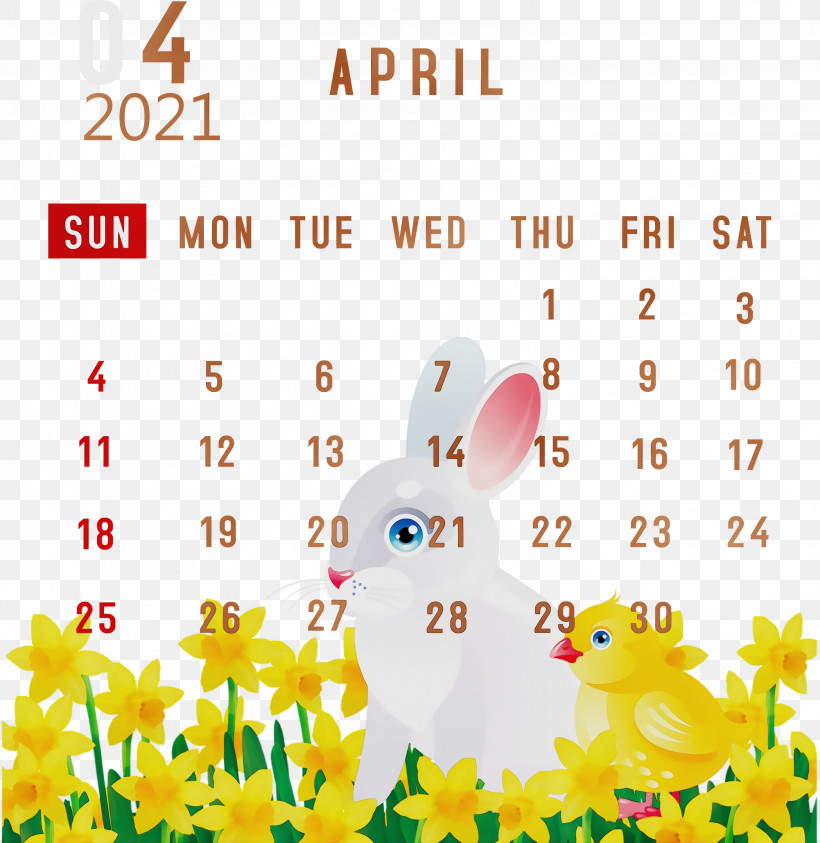 Easter Bunny, PNG, 2917x3000px, 2021 Calendar, April 2021 Printable Calendar, Calendar System, Easter Bunny, February Download Free