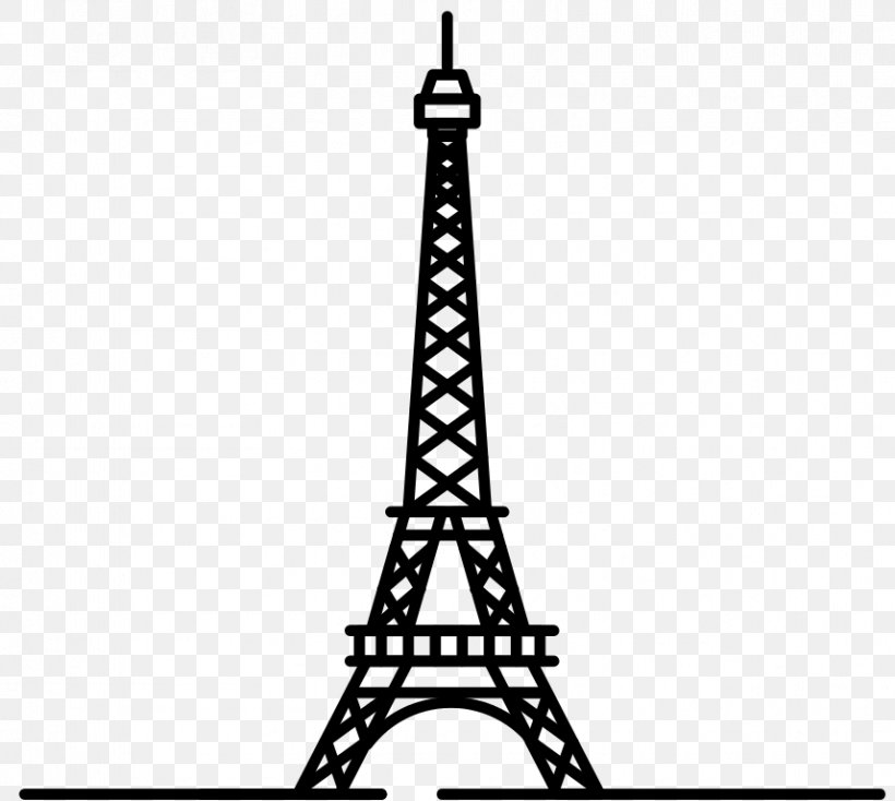 Eiffel Tower, PNG, 857x768px, Eiffel Tower, Autocad Dxf, Black And White, Document, Landmark Download Free