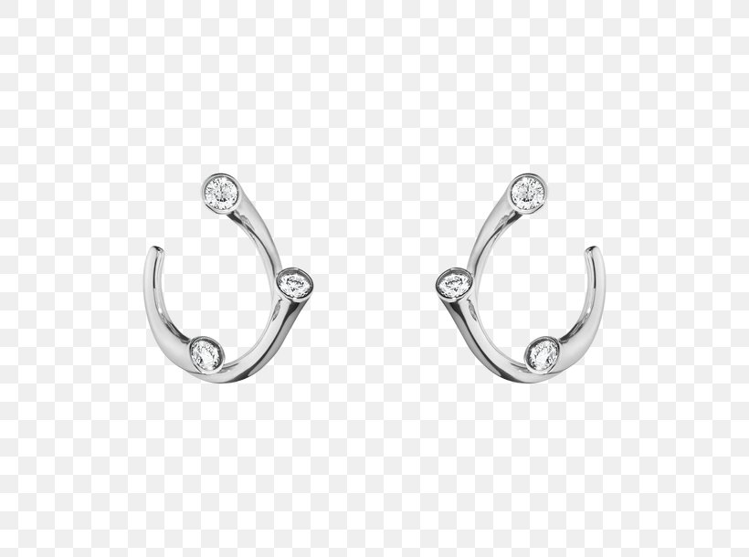 Georg Jensen 18kt White Gold Magic Earrings With Diamonds 10009526 Jewellery Colored Gold Carat, PNG, 610x610px, Earring, Body Jewelry, Bracelet, Carat, Colored Gold Download Free