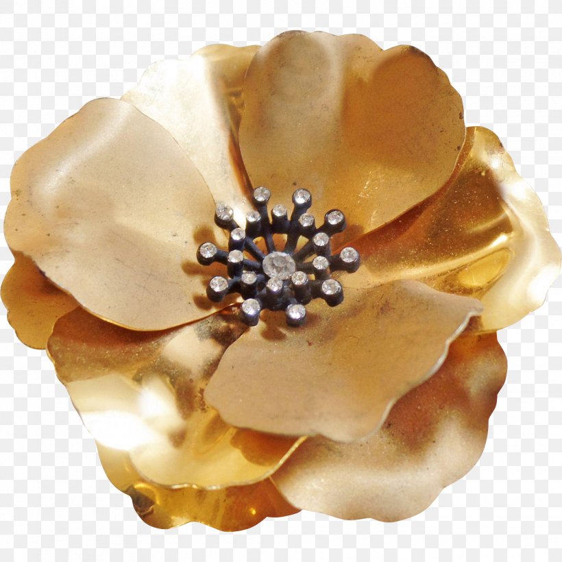 Flower Petal Brooch Gold Imitation Gemstones & Rhinestones, PNG, 1967x1967px, Flower, Bracelet, Brooch, Dress, Estate Jewelry Download Free