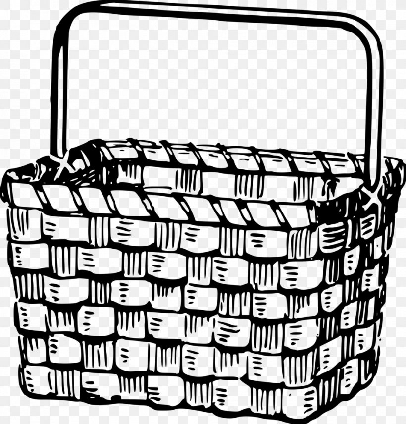 Picnic Baskets Clip Art, PNG, 958x1001px, Basket, Black And White, Drawing, Easter Basket, Facebook Download Free