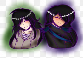 Purple - Black Hair Purple Character PNG