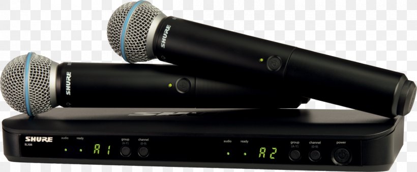 Wireless Microphone Shure SM58 Shure Blx288pg58 Wireless Vocal Combo With Pg58 Handheld Microphones, PNG, 1200x499px, Microphone, Audio, Audio Equipment, Electronics, Multimedia Download Free