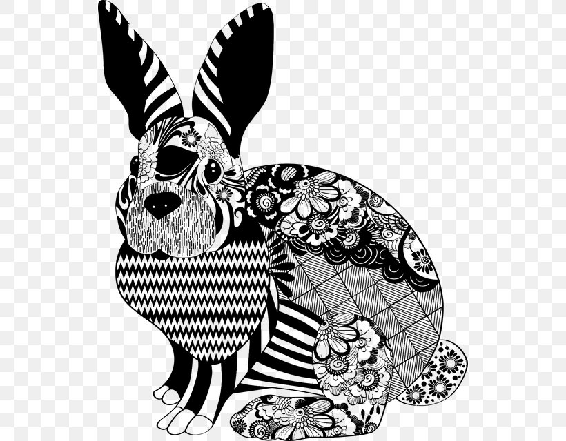 Domestic Rabbit Easter Bunny Lionhead Rabbit Netherland Dwarf Rabbit, PNG, 536x640px, Rabbit, Art, Black And White, Carnivoran, Dog Like Mammal Download Free