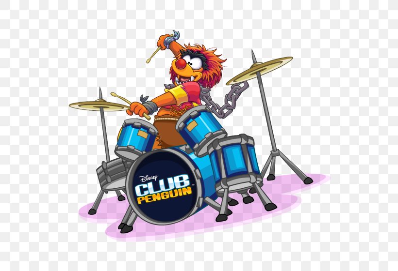 Gonzo Club Penguin Kermit The Frog Drums Miss Piggy, PNG, 560x560px, Watercolor, Cartoon, Flower, Frame, Heart Download Free
