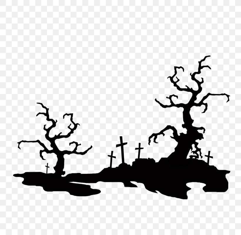 Clip Art Cemetery Image Download, PNG, 800x800px, Cemetery, Art, Black And White, Branch, Deer Download Free