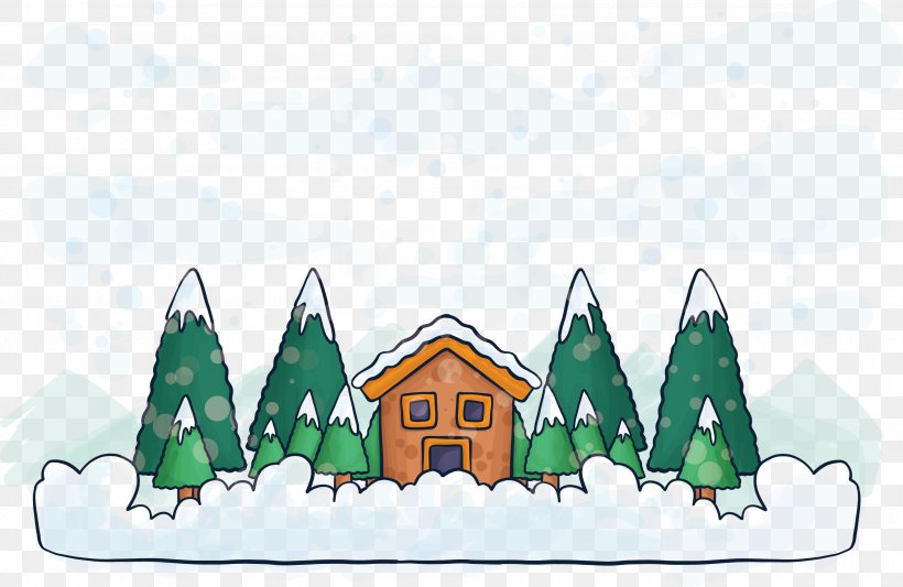 Winter Drawing Illustration, PNG, 2654x1726px, Winter, Cartoon, Christmas, Christmas Ornament, Drawing Download Free