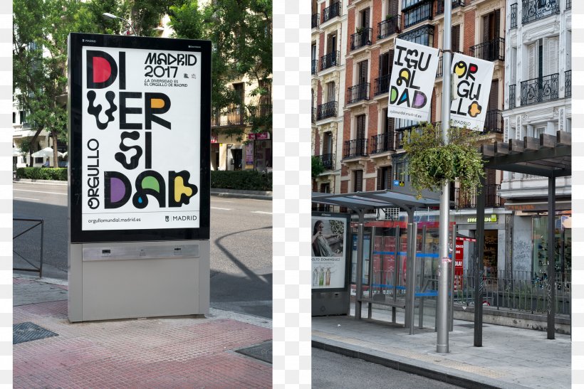2017 WorldPride Madrid Pride, PNG, 2000x1335px, Madrid, Advertising, Banderole, Behance, Billboard Download Free