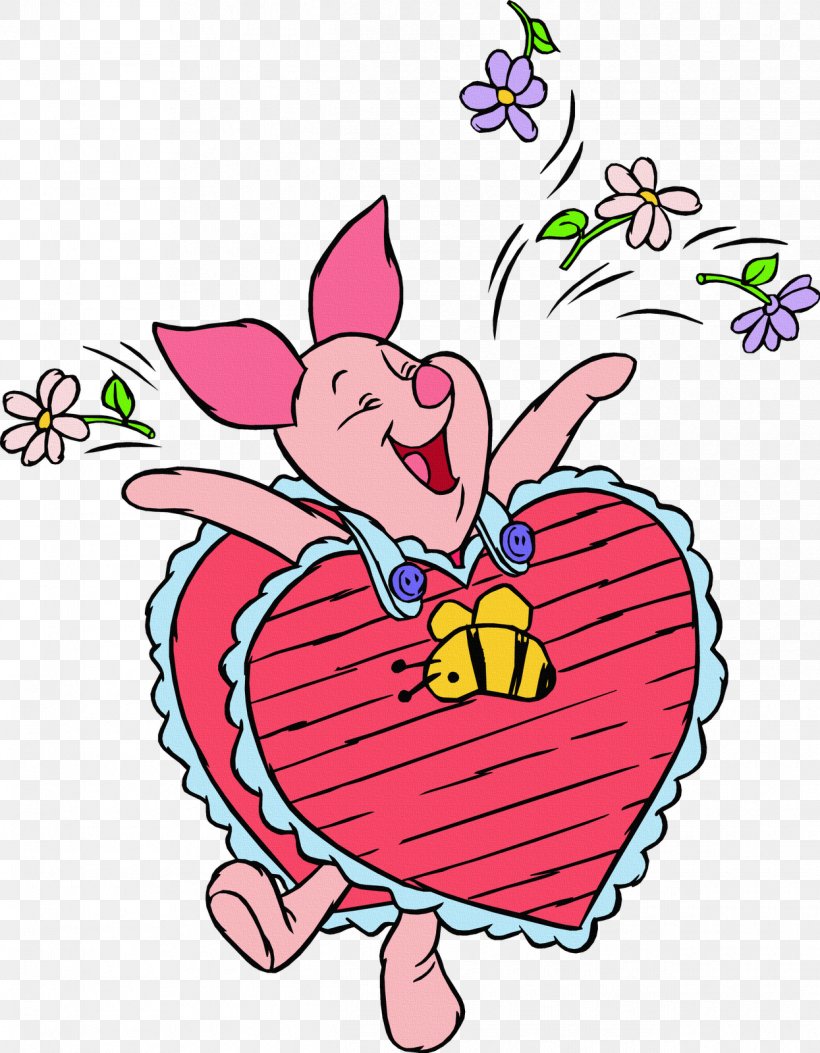 Piglet Winnie The Pooh Clip Art, PNG, 1245x1600px, Watercolor, Cartoon, Flower, Frame, Heart Download Free