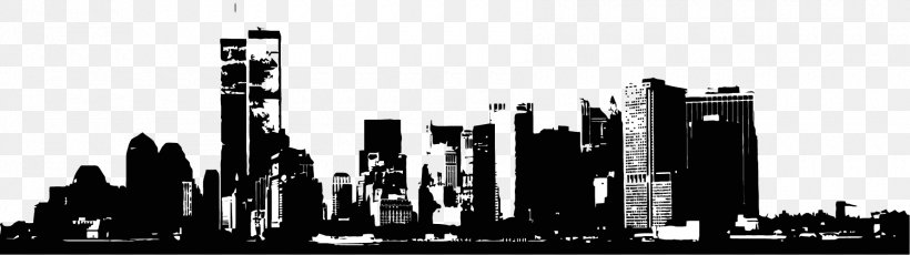 Building City Skyscraper Skyline, PNG, 1780x501px, Building, Architecture, Black And White, City, Cityscape Download Free