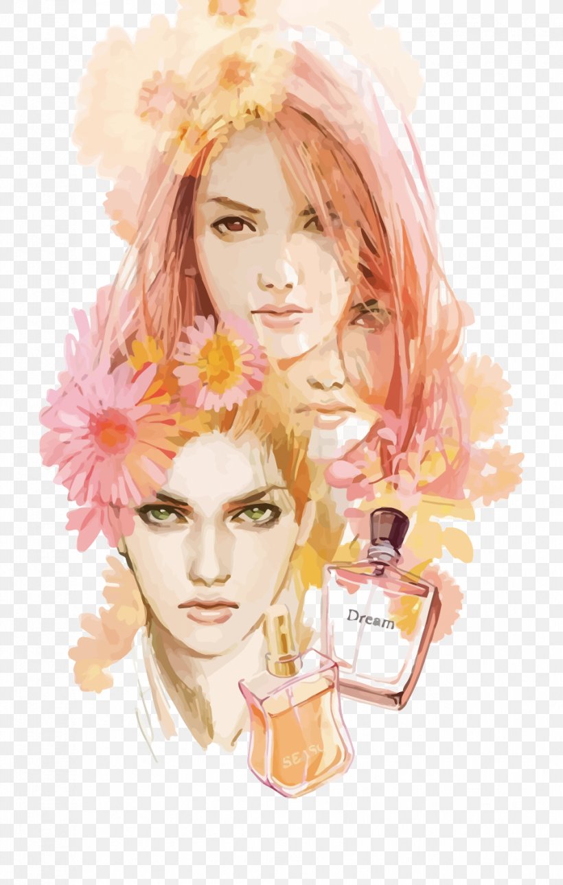 Perfume Watercolor Painting Illustration, PNG, 954x1500px, Watercolor, Cartoon, Flower, Frame, Heart Download Free